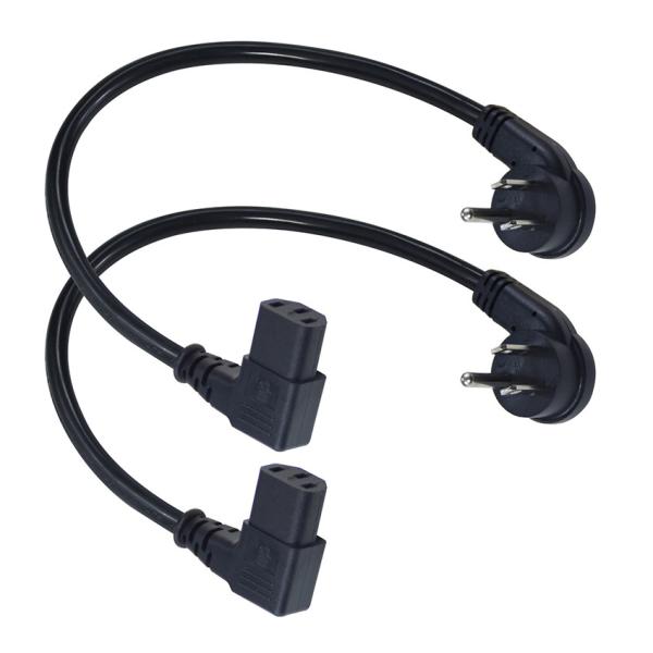 NEMA 5-15P 3Pin Plug IEC Power Cord with C13 Right Angle Kettle Plug 45 Degree Bend