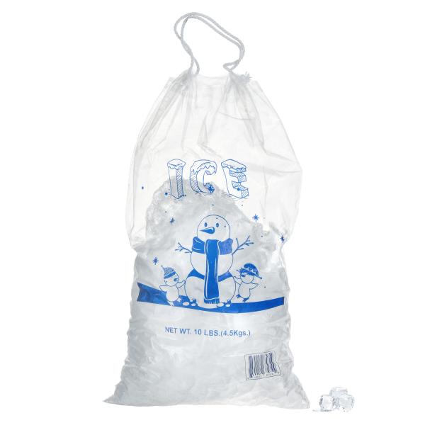 Disposable 12X 22 inch 1.6mil Plastic Ice Bags Gravnre Printing