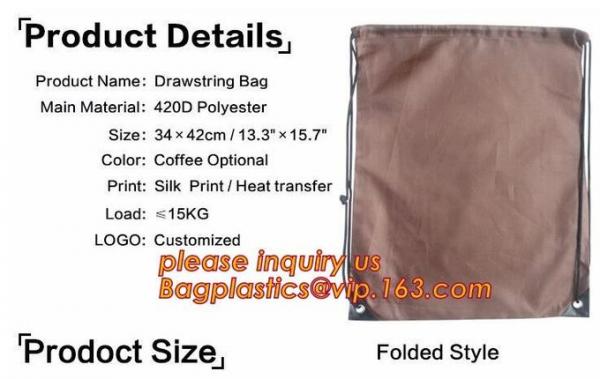 cheap custom 210D polyester drawstring bag,fabrics Storage bag Custom cheap printed Polyester Nylon Drawstring Bag PACK