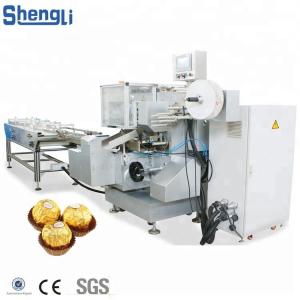  PLC Controlled Customized Flow Wrap Machine for Chocolate Wafer Ball Manufactures