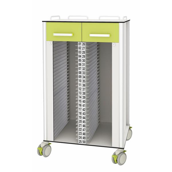 Central Lock Clinic 50 holders Medical Records Trolley