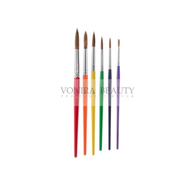 6Pcs Art Body Paint BrushesCollection For School Painting With Natural Animal Hair