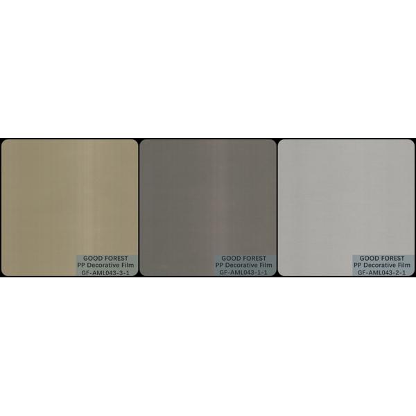Metal Series PP Decorative Film 1250mm / 1260mm Width Draw Wire Grain