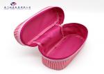 Customized Fabric Makeup Bag Deep Pink Color Fabric Bag Lining Dust Proof 11.5cm
