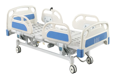 ICU Ward Room Three Function Electric Hospital Beds Blue White