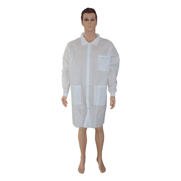 Polypropylene Dental Disposable Lab Coats With Kimono Style 20-60gsm