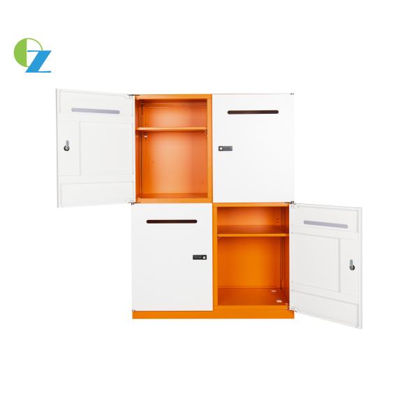 Orange Color 6 Door Mail Box Storage Cabinet With Knock Down Structure