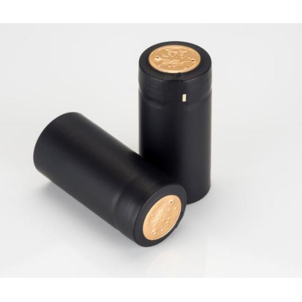 black color pvc heat shrink capsule for wine with tearing line silver wholesale grape wine capsule