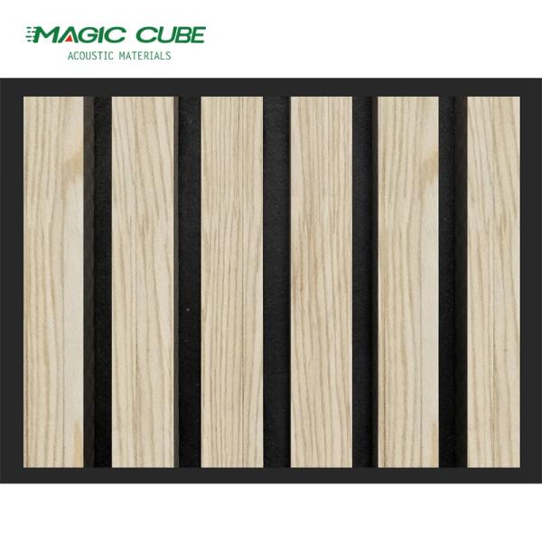 Acoustic Slatted MDF Wood Veneer Decorative Wall Noise Absorbing Panels