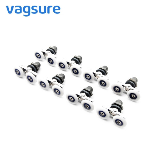 Gray Color Sliding Glass Shower Door Hardware Double Swinging Rollers CE Certified