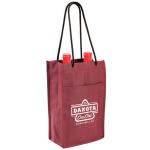 Two Bottle Wine Tote Non Woven Wine Bottle Bags Offset Printing For Shopping