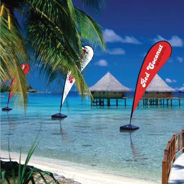 Floating Printed Feather Flag Banners Aluminum Fiberglass HDPE Material