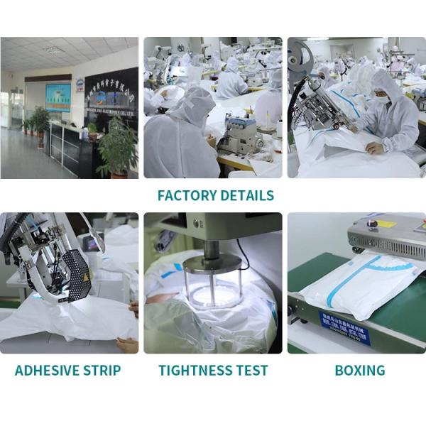 PPE Disposable Protective Suit , Chemical Protective Coveralls Clinical Mutiple Sizes