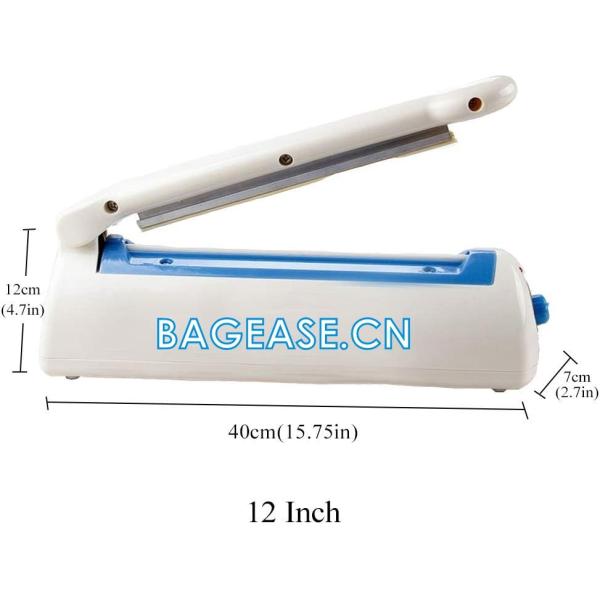 Impulse Bag Sealer,Impulse Heat Sealer,Manual Poly Bag Heat Sealer Heat Seal Closer With 1 Replacement Kit