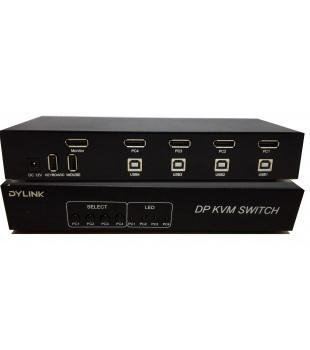 B Female 3840x2160 USB KVM Switch SW1401DP 4 Port