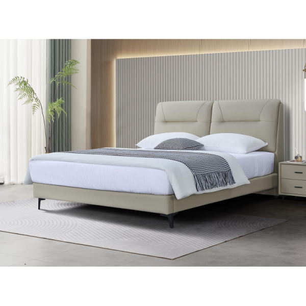 Durable Bedroom Leather Bed  for Hotels Apartments and Homes