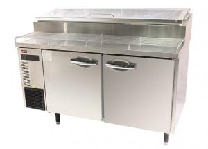  Commercial Pizza Prep Refrigerator With 2 Door Air Cooling Undercounter Chiller Blue Ray Lighting Manufactures