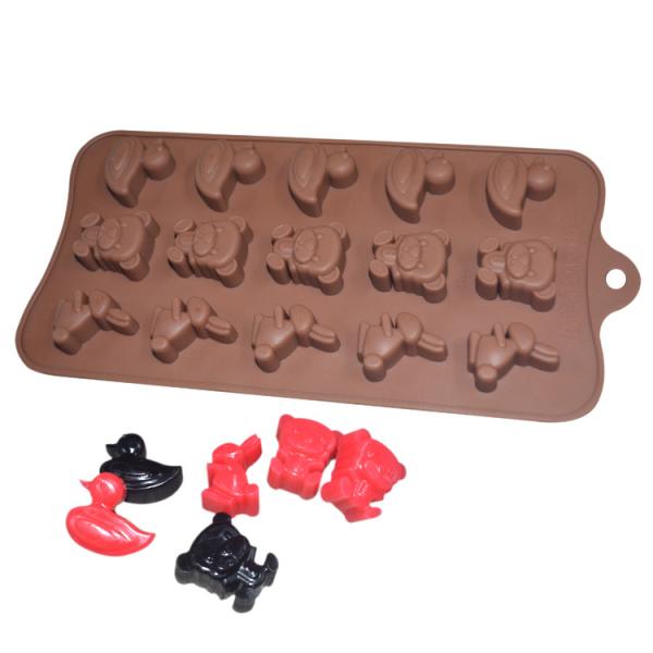 MHC Manufacture Food Grade Silicone Chocolate Molds Cute Animal Design Duck Bear Rabbit