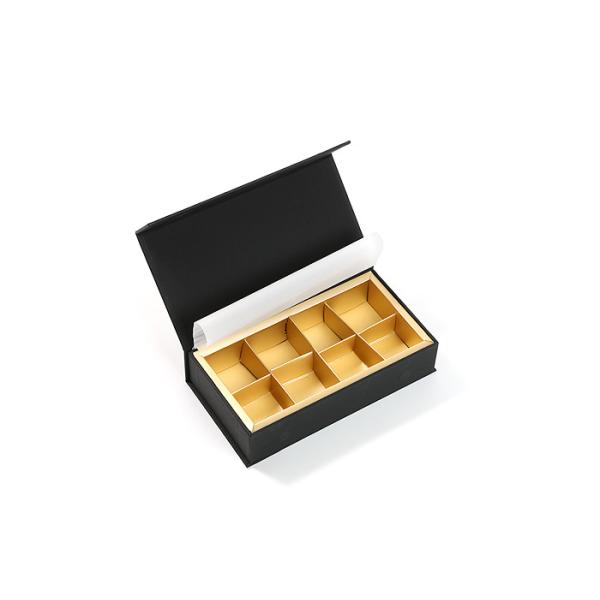 Black Cardboard Food Packaging Boxes , Magnetic Rigid Chocolate Boxes