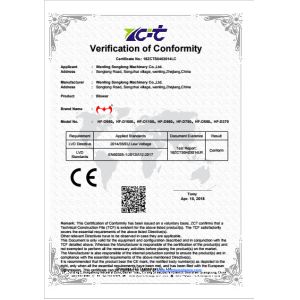 Wenling City HongFu Machinery Co.,Ltd Certifications