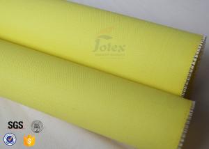  PU Coated thermal insulation jackets Fiberglass Fabric  0.5mm Yellow Satin Manufactures