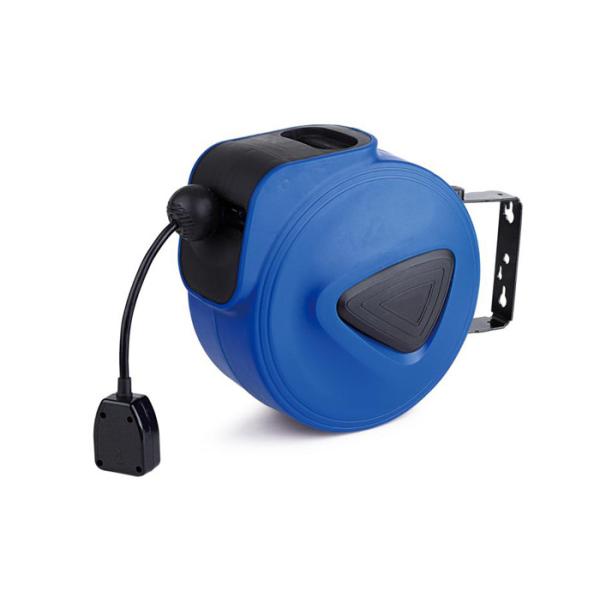 UK Plug Base 20m Cable Reel Drum / 3 Core * 1.5 SQ Retractable Electric Cord Reel