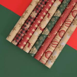  Christmas Wrap Paper 50*70cm 80g Kraft Paper Gift Paper Wrapping Manufactures