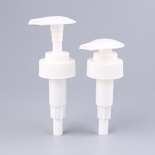 White Ribbed Screw Lotion Pump 28/400 , Dispenser Pump For Bottle
