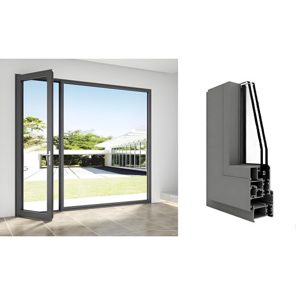 JZG50 Thermal Insulation Casement Doors 1.4mm-2.0mm Aluminium Frame Swing Door