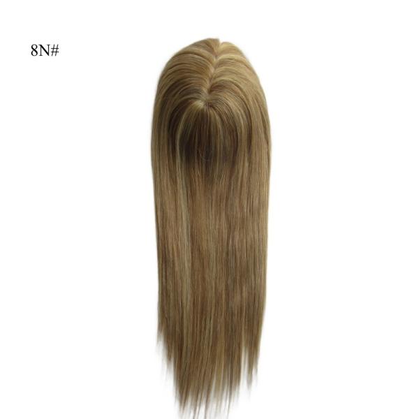 16 inch Mono Topper Hand Tied Monofilament Human Hair Piece with Low Shipping Cost