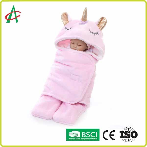 Flannel Unicorn Pillow Sleeping Bag 65x75cm With Velcro For Babies