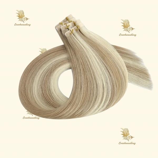 Trendy Superior Human Hair Cuticle Intact Virgin Russian Invisible Tape in Hair Extensions