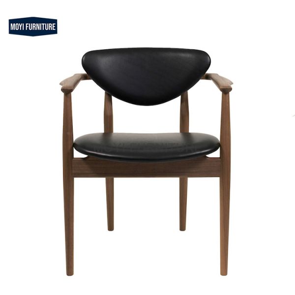 Danish Designer Dining Chair Dining Room Furniture Solid Wood Leather Sofa Side Chair Creative Dining  Chair