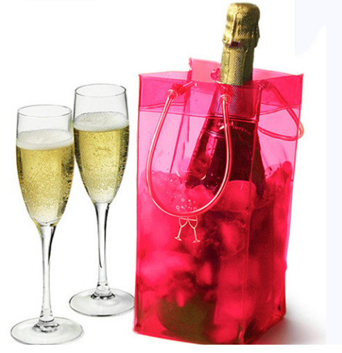 Waterproof PVC Transparent Bag Plastic Ice Bag With Handle Eco Friendly