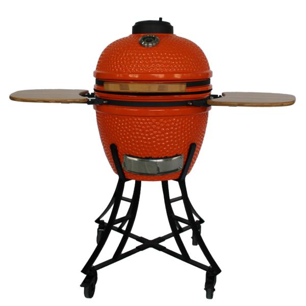Red Glazed Surface 18 Inch Kamado Grill , Restaurant Kamado BBQ 18 Inch