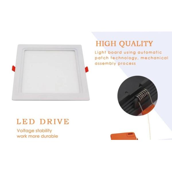 24 W Square LED Slim Panel Light Aluminum 2400LM 3000K Isolated IC Constant Driver