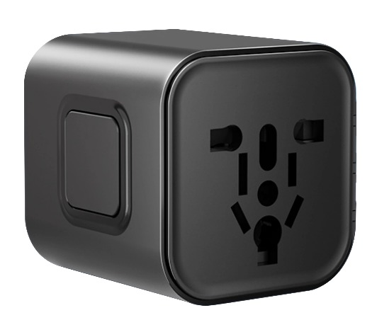 Compact Universal Travel Charger Adapter Black ABS for Charging