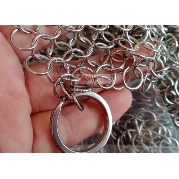 customization logo 316 Stainless Steel Chain Mail Pot Scrubber 4inch-9inch