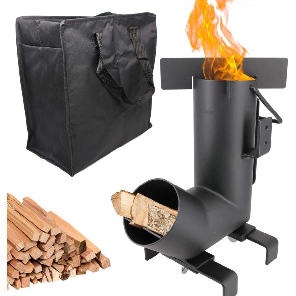 Large Fuel Chamber Portable Camping Stove for 3-5 People Iron Metal for Outdoor Cooking