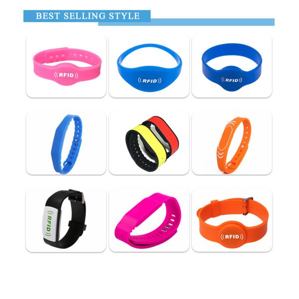 Elastic Fabric RFID NFC Bracelet , Stretch Woven RFID Wristband Reusable 213
