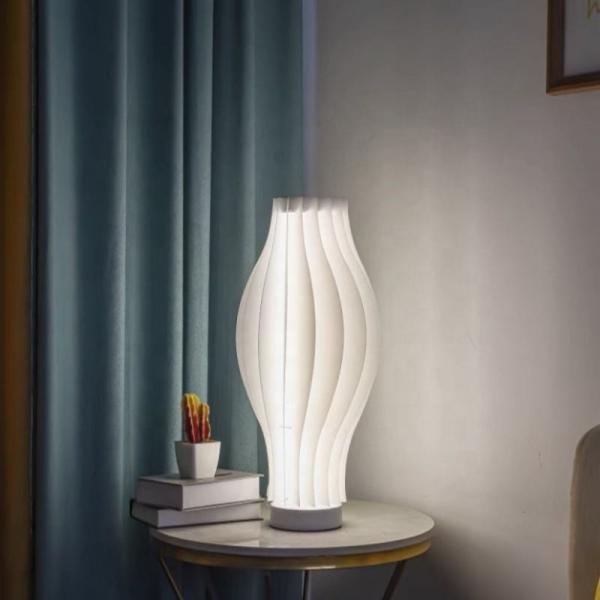 Acrylic Bedside LED Table Lamp Modern Nordic Pleated Grass Skirt Tricolour