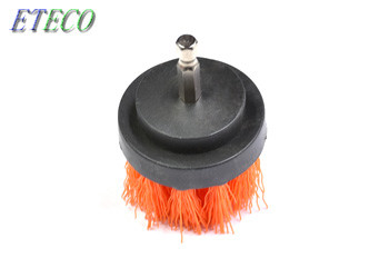 5 Inch Orange Rotary Nylon Brush For Drill , Floor Cleaning Shower Drill Brush