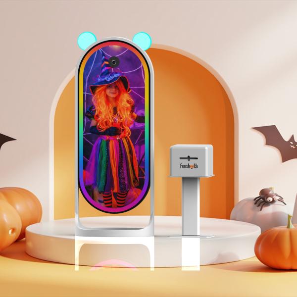 Self Service Photo Printing Kiosk 5-feet Long Smart Magic Mirror Photo Booth For Party