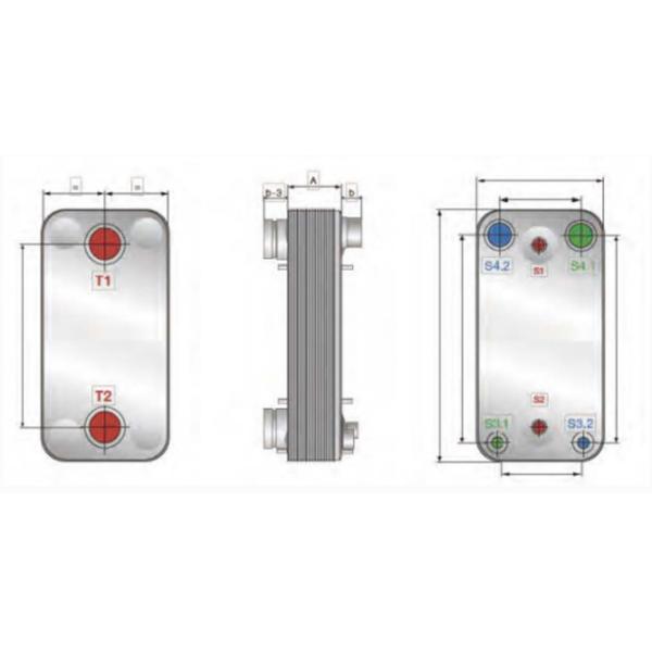 3.0Mpa Brazed Plate Heat Exchanger , Plate Frame Heat Exchanger Easy Maintenance