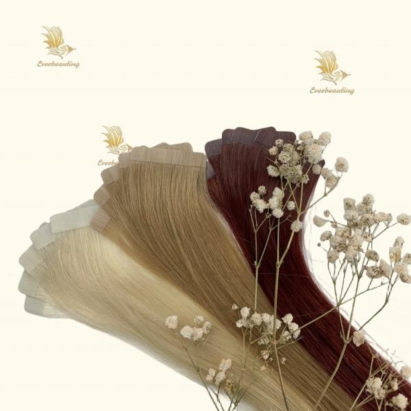 Blonde Color Raw Hair Tape in Hair Extensions Shedding No Customization Customized Request