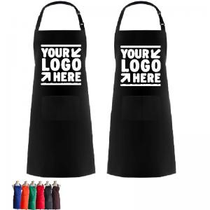 China Adjustable Bib Apron With 2 Pockets  Water Oil Resistant Apron on sale