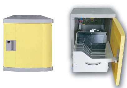 Plastic ABS Laptop Charging Cabinet 5 Tier For School Yellow / Blue / Beige