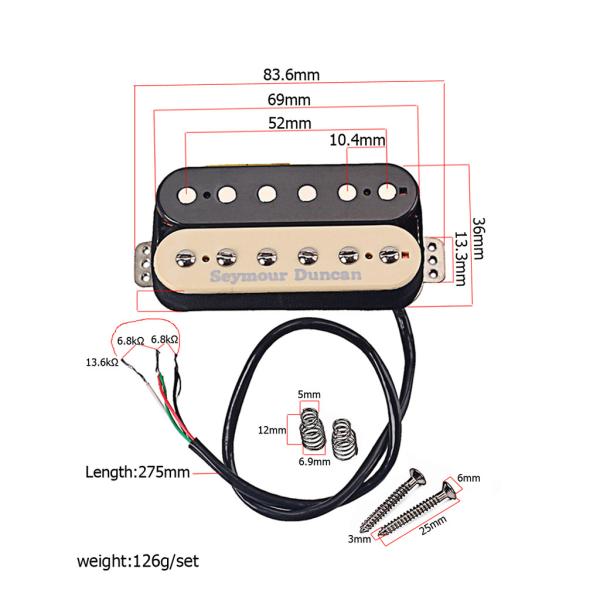 Alnico 5 Zebra Coil Humbucker Pickup For Electric Guitar