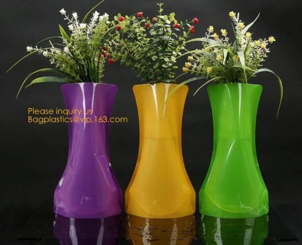 home decoration pvc flexible flower vase,Professional clear pvc vase vinyl vase,reusable vinyl vase,vinyl folding vase,f