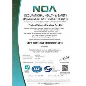 Foshan Xinhuize Furniture Co., Ltd. Certifications